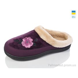 Тапки жіночі для будинку Весна/осінь T01 фіолетовий (8 пар р.37-41) "Крок" недорого оптом від прямого постачальника