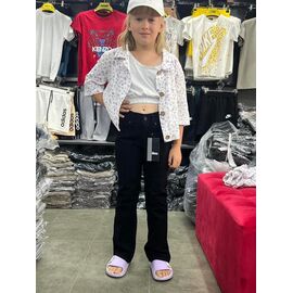 Фотография Штаны детские на девочку 1004 black р.6-10 "Fili kids" недорого оптом от прямого поставщика