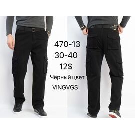 Штани чоловічі утеплені 470-13 black р.30-40 "God Baron" недорого оптом від прямого постачальника