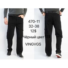 Штани чоловічі утеплені 470-11 black р.32-38 "God Baron" недорого оптом від прямого постачальника