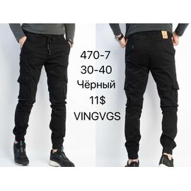 Фотография Штаны мужские 470-7 black р.30-40 "God Baron" недорого оптом от прямого поставщика
