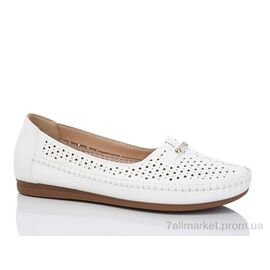 Туфлі жіночі стильні Літо 910 white батал (8 пар р.40-43) "Leguzaza" недорого оптом від прямого постачальника