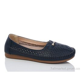 Фотография Туфли женские стильные Лето 910 navy батал (8 пар р.40-43) "Leguzaza" недорого оптом от прямого поставщика