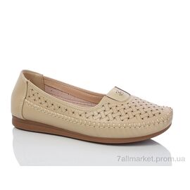 Фотография Туфли женские стильные Лето 911 beige (8 пар р.37-42) "Leguzaza" недорого оптом от прямого поставщика