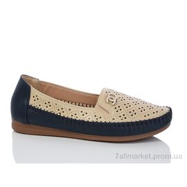 Фотография Туфли женские стильные Лето 913 beige-blue (8 пар р.37-42) "Leguzaza" недорого оптом от прямого поставщика