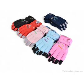 Рукавички для дітей Зима 916-2XL mix (12 шт. р.сітка15-17) "CAP" недорого оптом від прямого постачальника