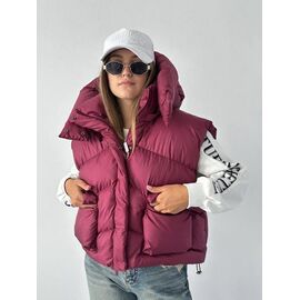 Фотография Жилетка женская 151 wine р.S-M "QU STYLE" недорого оптом от прямого поставщика