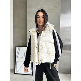 Фотография Жилетка женская 191 l.beige р.S-M "QU STYLE" недорого оптом от прямого поставщика