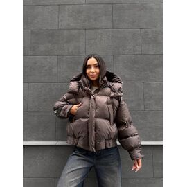 Фотография Куртка женская зимняя 2450 brown р.S-M "QU STYLE" недорого оптом от прямого поставщика