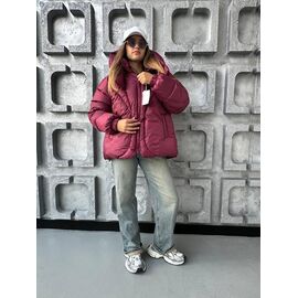 Фотография Куртка женская зимняя 2492 wine р.S-M "QU STYLE" недорого оптом от прямого поставщика