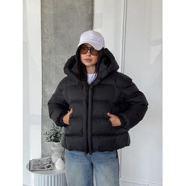 Куртка жіноча зимова 2522 black р.S-M "QU STYLE" недорого оптом від прямого постачальника