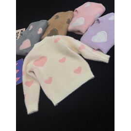 Фотография Свитер детский на девочку 809 pink р.110-150 "Yalisi" недорого оптом от прямого поставщика