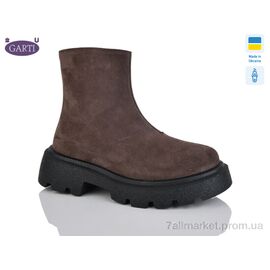 Черевики жіночі стильні Зима 6725 корич замш хутро (6 пар р.36-40) "Garti" недорого оптом від прямого постачальника