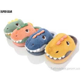 Тапки дитячі домашні Зима 323-25 mix (12 пар р.28-33) "Super Gear" недорого оптом від прямого постачальника