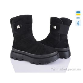Черевики жіночі стильні Зима Progress 5401-1 хутро чорний (6 пар р.37-41) "Lvovbaza" недорого оптом від прямого постачальника