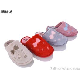 Тапки жіночі для будинку Весна/осінь 7810 mix (12 пар р.36-41) "Super Gear" недорого оптом від прямого постачальника