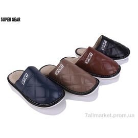 Тапки чоловічі домашні Весна/осінь 7811 mix (12 пар р.41-46) "Super Gear" недорого оптом від прямого постачальника