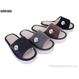 Тапки чоловічі домашні Весна/осінь 7813 mix (12 пар р.40-45) "Super Gear" недорого оптом від прямого постачальника