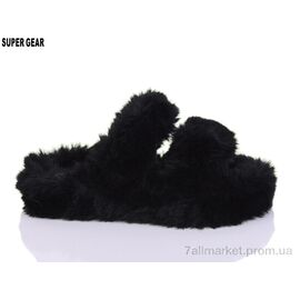 Тапки жіночі для будинку Весна/осінь PV01 black (12 пар р.36-41) "Super Gear" недорого оптом від прямого постачальника
