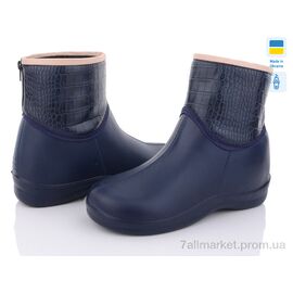 Чоботи з піни жіночі  D33 синій кож/зам З/З (6 пар р.37-41) "Selena" недорого оптом від прямого постачальника