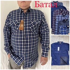 Сорочка чоловіча на флісі/батал розмір 56-64 (мікс кв) "NICOLAS" недорого від прямого постачальника