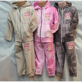 Костюм дитячий спортивний на дівчинку B411 pink р.2-6 "Baykush" недорого оптом від прямого постачальника