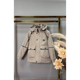 Куртка дитяча демісезонна на хлопчика 6011 beige р.134-152 "Delfinka" недорого оптом від прямого постачальника