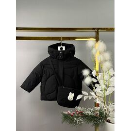 Фотография Курка детская зимняя на девочку TA618 black р.80-104 "Delfinka" недорого оптом от прямого поставщика