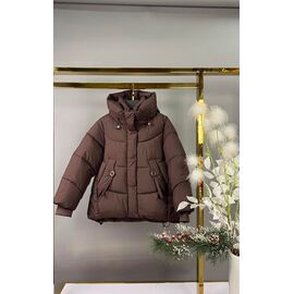 Фотография Курка детская зимняя на девочку YS14 brown р.128-152 "Delfinka" недорого оптом от прямого поставщика