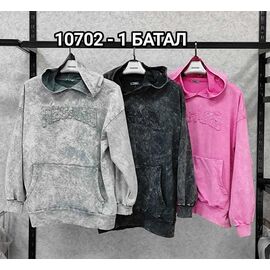 Фотография Худи женское 10702-1 pink р.2XL-5XL "LOOK" недорого оптом от прямого поставщика