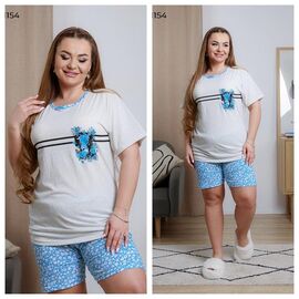 Фотография Пижама лёгкая женская 11154 l.blue р.L-4XL "Vehuiah" недорого оптом от прямого поставщика