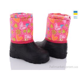 Чоботи з піни дитячі Зима СПП Квітка рожевий 2025 (8 пар р.30-37) "DeMur" недорого оптом від прямого постачальника