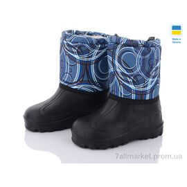 Фотография Сапоги из пены детские зима СПП Смужки сірий-чорний 2025 (8 пар р.30-37) "DeMur" недорого оптом от прямого поставщика