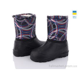 Фотография Сапоги из пены детские зима СПП Смужки чорний-чорний 2025 (8 пар р.30-37) "DeMur" недорого оптом от прямого поставщика