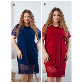 Фотография Ночнушка женская 220121-1 red р.2XL-3XL "Vehuiah" недорого оптом от прямого поставщика