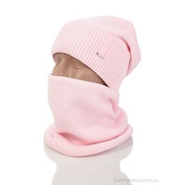 Жіноча шапка Зима HS001-3 pink (3 шт. р.сіткаOne size) "TUZZI" недорого оптом від прямого постачальника