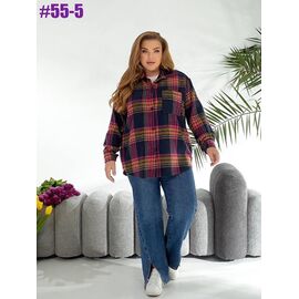 Сорочка жіноча 55-5 navy р.46-56 "ZLATA" недорого оптом від прямого постачальника