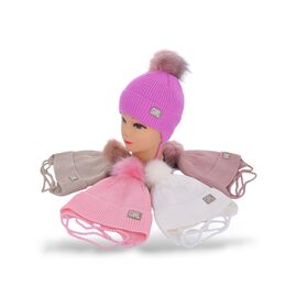 Фотография Шапка детская зимняя на девочку WJ001-5 на флісі mix р.48-52 "Angelica" недорого оптом от прямого поставщика