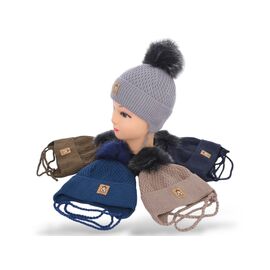 Шапка дитяча зимова на хлопчика WI001-2 на флісі mix р.46-50 "Angelica" недорого оптом від прямого постачальника
