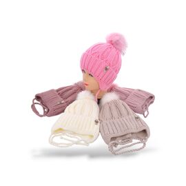 Фотография Шапка детская зимняя на девочку WU001-4 на флісі mix р.50-54 "Angelica" недорого оптом от прямого поставщика