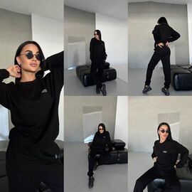 Костюм жіночий 1516 black р.42-48 "BONJOUR" недорого оптом від прямого постачальника