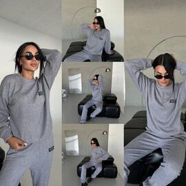 Костюм жіночий 1516 grey р.42-48 "BONJOUR" недорого оптом від прямого постачальника