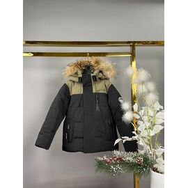 Фотография Курка детская зимняя на мальчика A593 black-green р.104-128 "Delfinka" недорого оптом от прямого поставщика