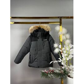 Фотография Курка детская зимняя на мальчика A593 grey р.104-128 "Delfinka" недорого оптом от прямого поставщика