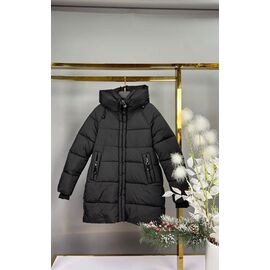 Фотография Курка детская зимняя на девочку YS89 black р.140-164 "Delfinka" недорого оптом от прямого поставщика