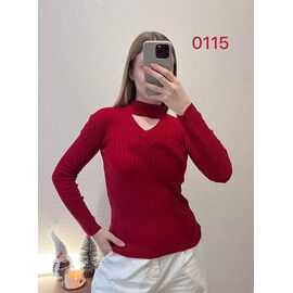 Фотография Свитер женский 0115 red р.42-46 "FSN" недорого оптом от прямого поставщика