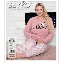 Фотография Пижама женская 68167 pink р.52-56 "HOME STYLE" недорого оптом от прямого поставщика