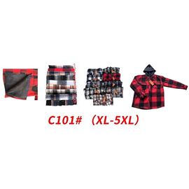 Сорочка чоловіча тепла C101 mix р.XL-5XL "Hoan" недорого оптом від прямого постачальника