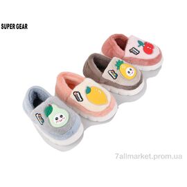 Тапки дитячі домашні Зима 2380 mix (12 пар р.28-33) "Super Gear" недорого оптом від прямого постачальника