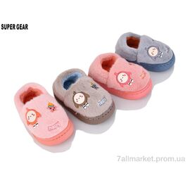 Тапки дитячі домашні Зима 805 mix (12 пар р.22-25) "Super Gear" недорого оптом від прямого постачальника